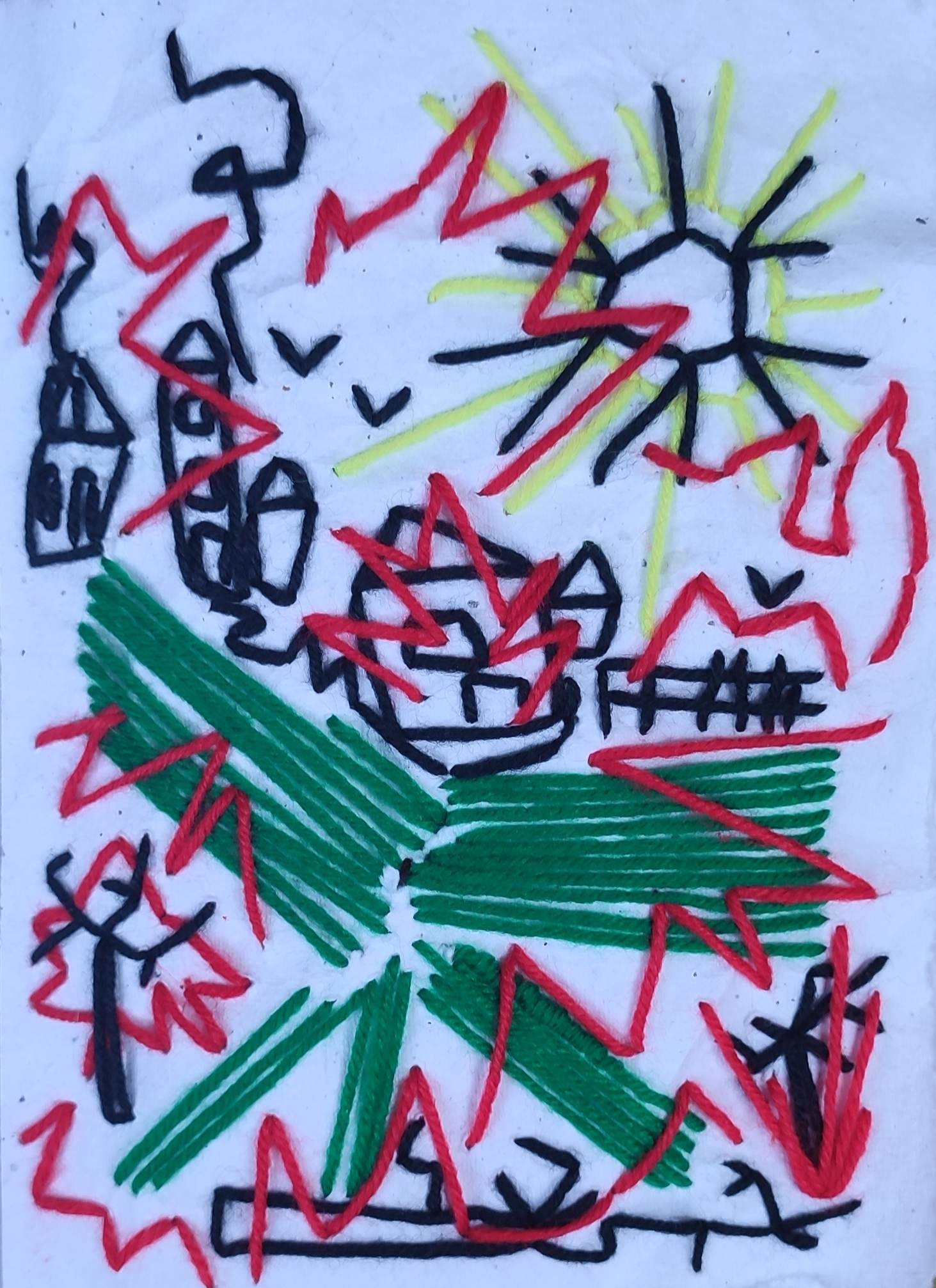 Burning village